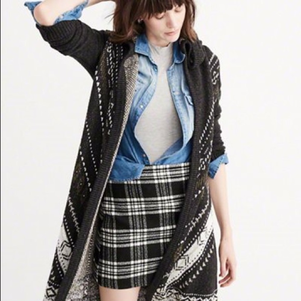 Abercrombie & Fitch Long Pattern Duster Cardigan
